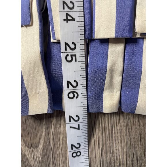 Vintage 90s Handmade Blue White Vertical Stripe Skirt and Jacket Set Sz M - Picture 11 of 16